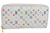 Auth Louis Vuitton Monogram Multicolor Zippy Wallet White Pink M60241 LV 4049I