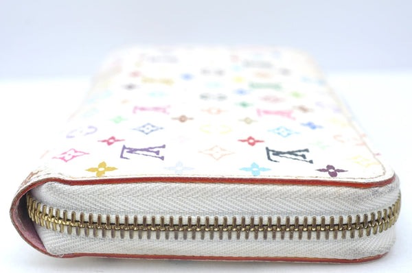 Auth Louis Vuitton Monogram Multicolor Zippy Wallet White Pink M60241 LV 4049I