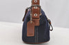 Authentic COACH Shoulder Hand Bag Purse Denim Leather 6854 Navy Blue 4050I