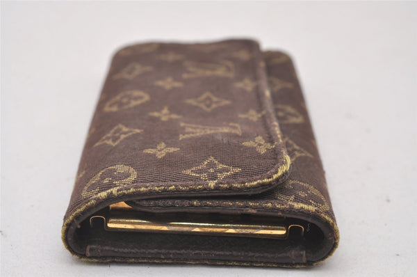 Authentic Louis Vuitton Monogram Mini Lin Multicles 4 Hooks Key Case Brown 4052I