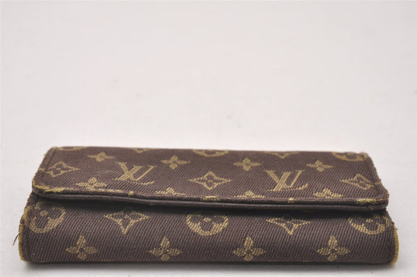 Authentic Louis Vuitton Monogram Mini Lin Multicles 4 Hooks Key Case Brown 4052I