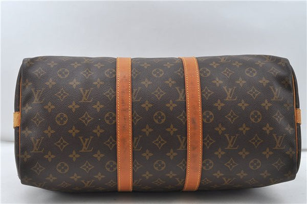 Auth Louis Vuitton Monogram Keepall Bandouliere 45 Boston Bag M41418 LV 4053D