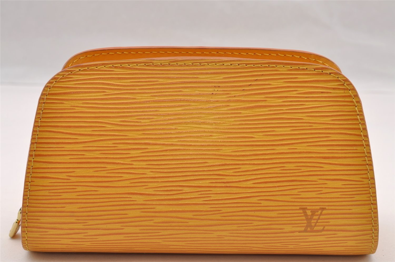Authentic Louis Vuitton Epi Dauphine Cosmetic Pouch Yellow M48449 LV Junk 4054I
