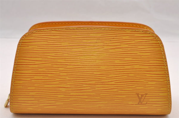 Authentic Louis Vuitton Epi Dauphine Cosmetic Pouch Yellow M48449 LV Junk 4054I