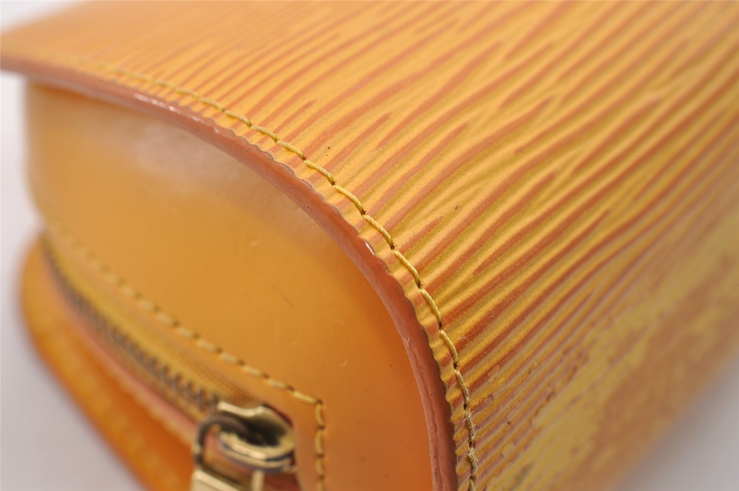 Authentic Louis Vuitton Epi Dauphine Cosmetic Pouch Yellow M48449 LV Junk 4054I