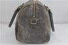 Authentic SAINT LAURENT Duffle 6 2Way Hand Bag Suede Leather 322049 Gray 4055D