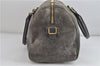 Authentic SAINT LAURENT Duffle 6 2Way Hand Bag Suede Leather 322049 Gray 4055D