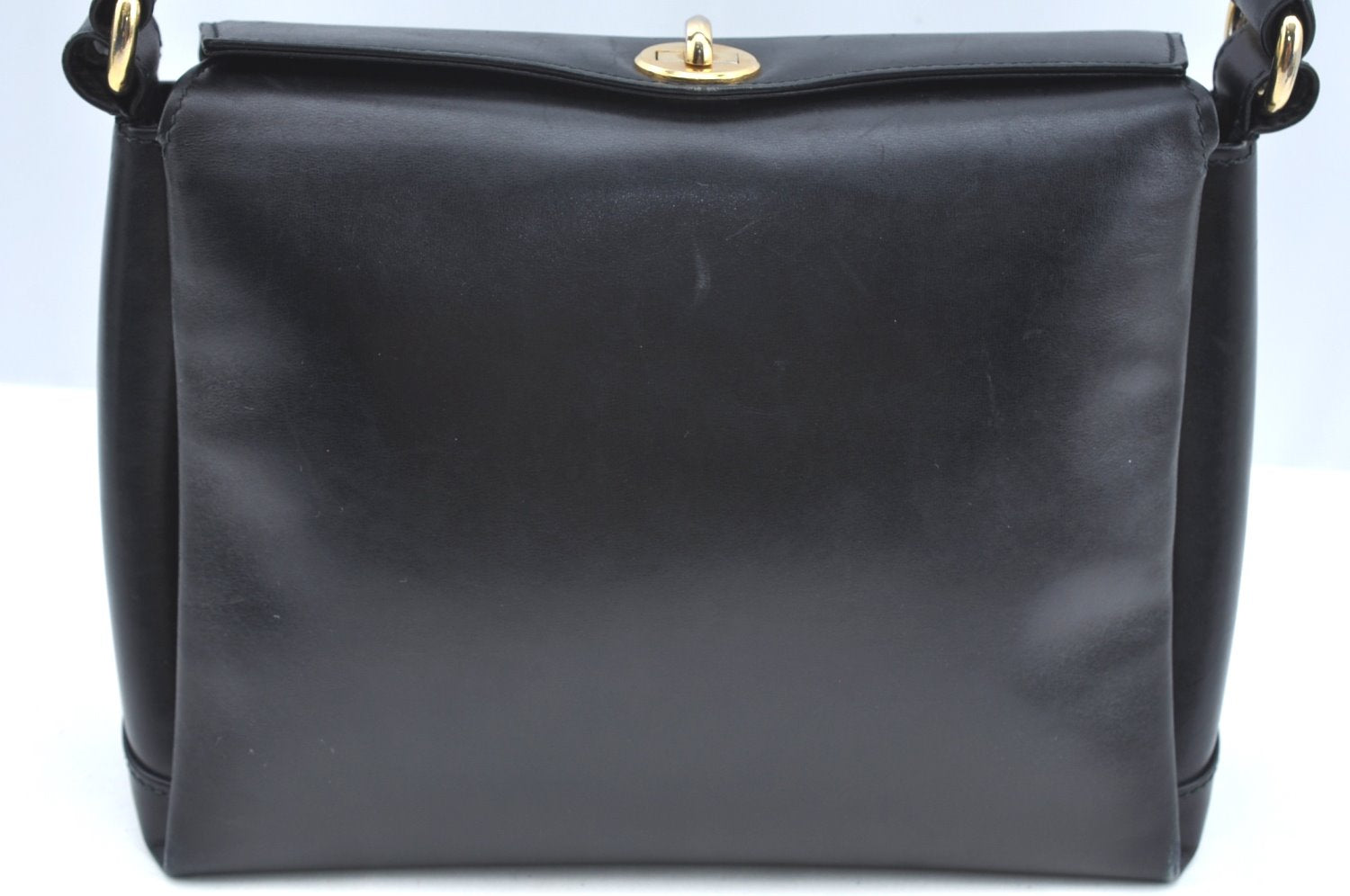 Authentic GUCCI Vintage Shoulder Hand Bag Purse Leather Black 4055G