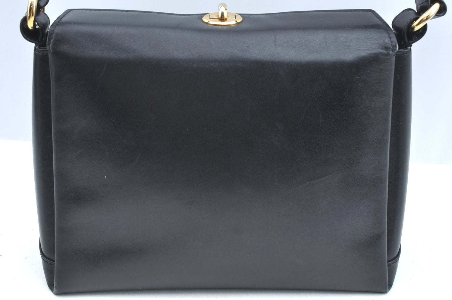 Authentic GUCCI Vintage Shoulder Hand Bag Purse Leather Black 4055G