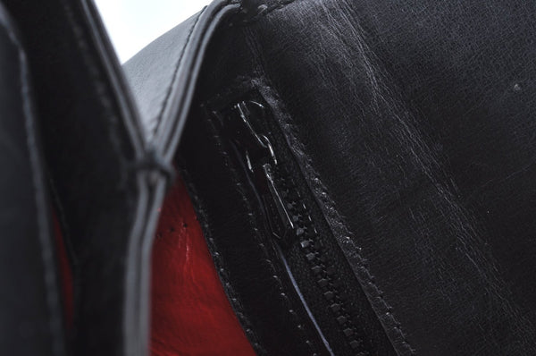 Authentic GUCCI Vintage Shoulder Hand Bag Purse Leather Black 4055G