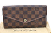 Authentic Louis Vuitton Damier Portefeuille Sarah Long Wallet N63209 LV 4055I