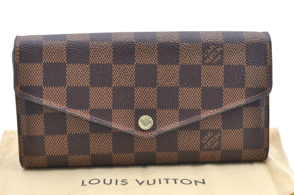 Authentic Louis Vuitton Damier Portefeuille Sarah Long Wallet N63209 LV 4055I