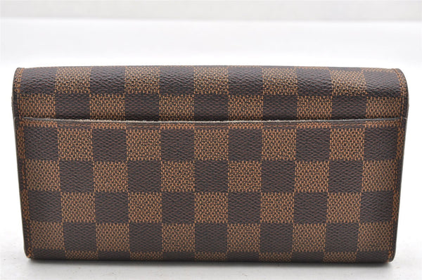 Authentic Louis Vuitton Damier Portefeuille Sarah Long Wallet N63209 LV 4055I