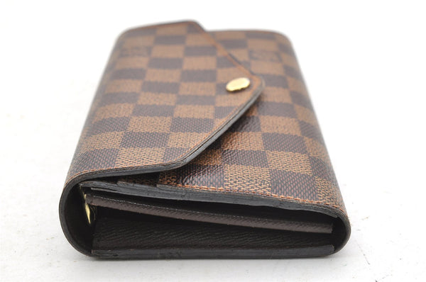 Authentic Louis Vuitton Damier Portefeuille Sarah Long Wallet N63209 LV 4055I