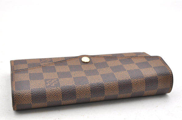 Authentic Louis Vuitton Damier Portefeuille Sarah Long Wallet N63209 LV 4055I