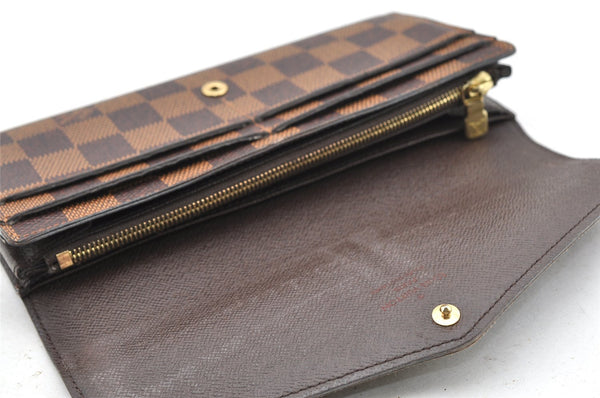 Authentic Louis Vuitton Damier Portefeuille Sarah Long Wallet N63209 LV 4055I