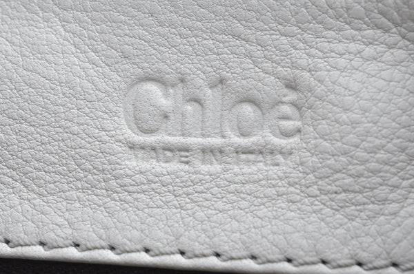 Authentic Chloe Paddington Vintage Leather Shoulder Hand Bag Purse White 4057F
