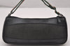 Authentic GUCCI Web Sherry Line Hand Bag Pouch Canvas Leather 92820 Black 4062I