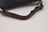 Authentic GUCCI Web Sherry Line Hand Bag Pouch Canvas Leather 92820 Black 4062I