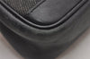 Authentic GUCCI Web Sherry Line Hand Bag Pouch Canvas Leather 92820 Black 4062I
