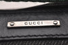 Authentic GUCCI Web Sherry Line Hand Bag Pouch Canvas Leather 92820 Black 4062I