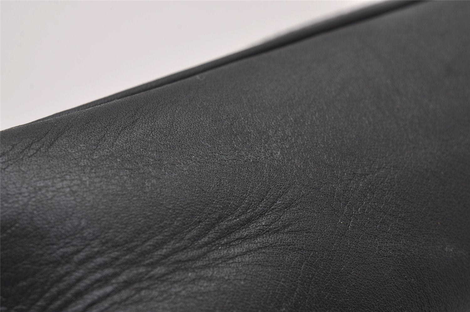Authentic GUCCI Web Sherry Line Hand Bag Pouch Canvas Leather 92820 Black 4062I