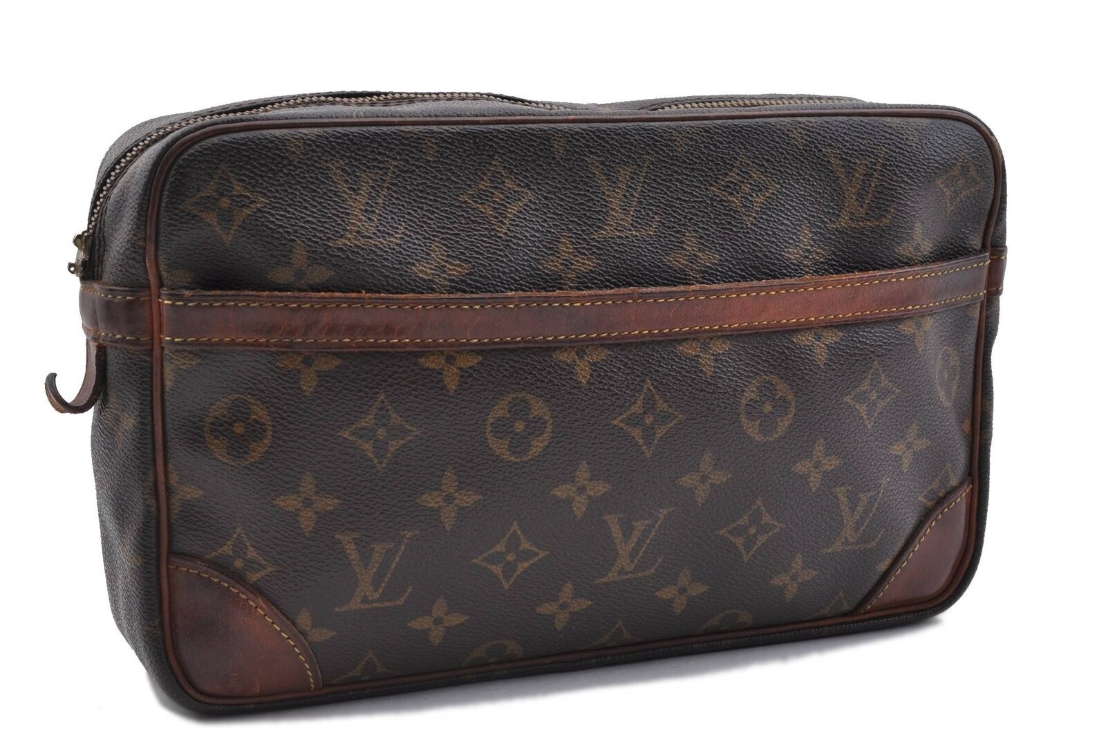 Auth Louis Vuitton Monogram Compiegne 28 Clutch Hand Bag M51845 LV Junk 4065C