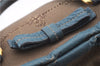 Authentic PRADA Canvas Leather Logo Jacquard Hand Bag Brown Blue 4065D