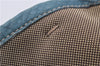 Authentic PRADA Canvas Leather Logo Jacquard Hand Bag Brown Blue 4065D