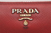 Authentic PRADA Vintage Saffiano Multic Leather Long Wallet Purse Red 4066I