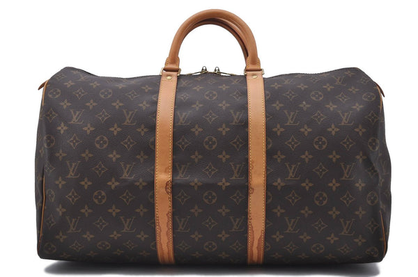 Authentic Louis Vuitton Monogram Keepall 50 Boston Bag M41426 LV 4068D