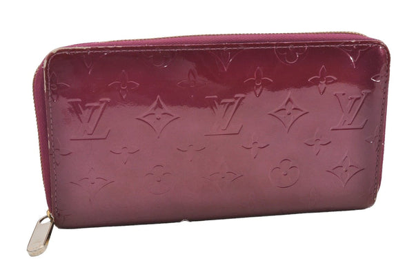 Authentic Louis Vuitton Vernis Zippy Organizer Long Wallet M93609 Purple 4072I