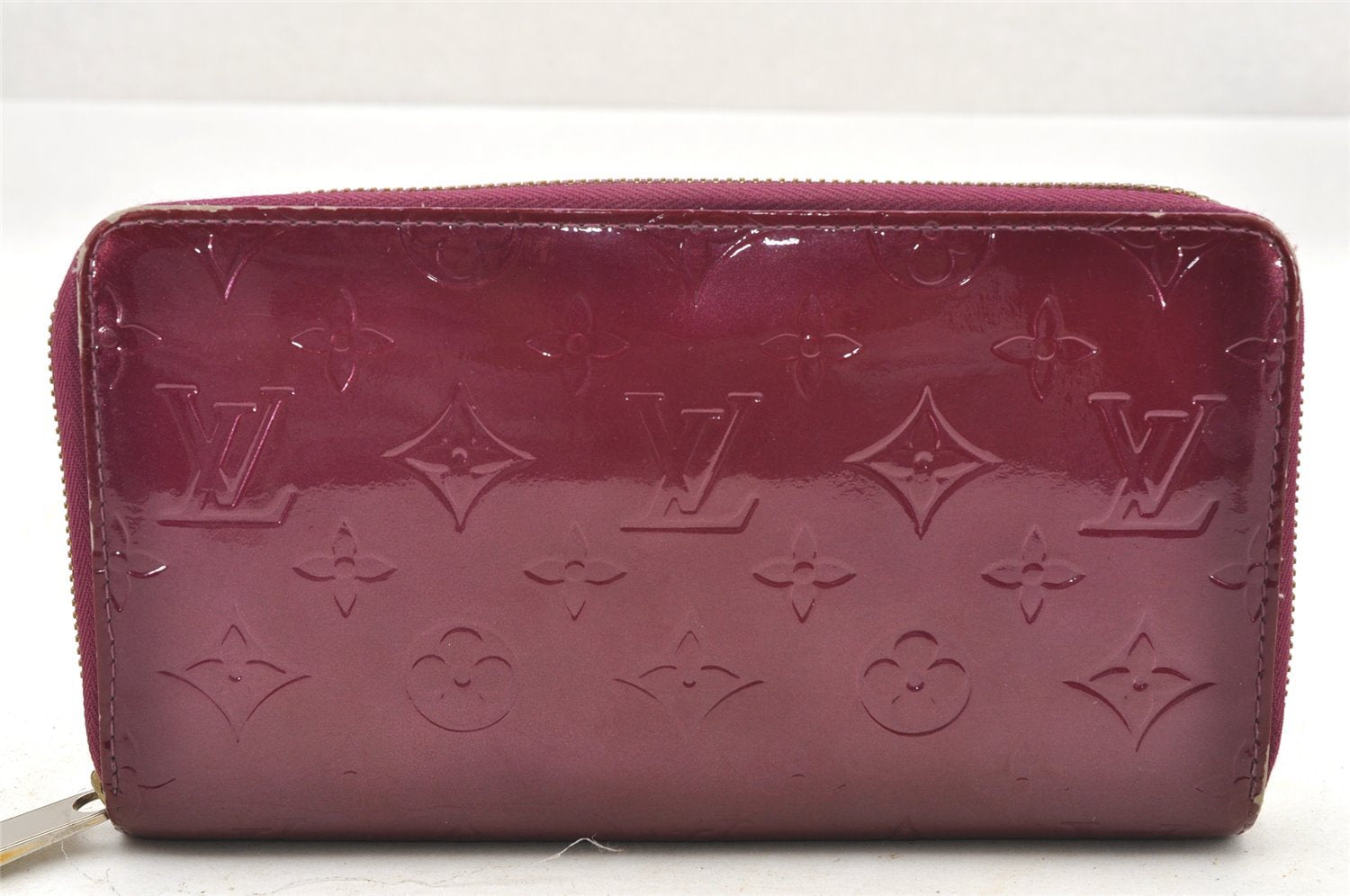 Authentic Louis Vuitton Vernis Zippy Organizer Long Wallet M93609 Purple 4072I