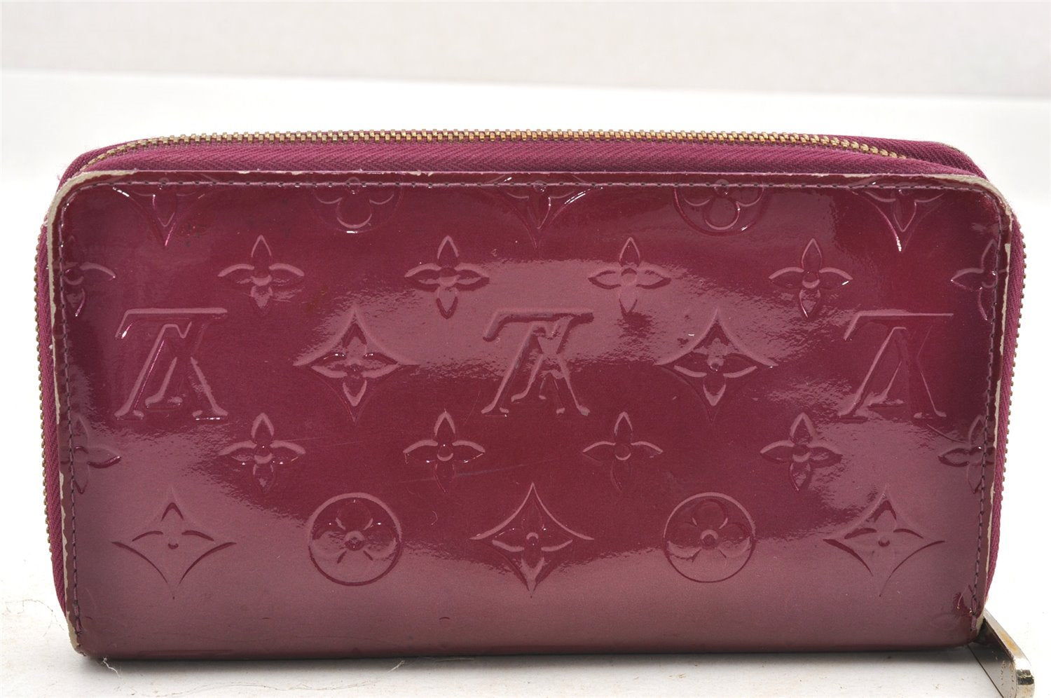 Authentic Louis Vuitton Vernis Zippy Organizer Long Wallet M93609 Purple 4072I