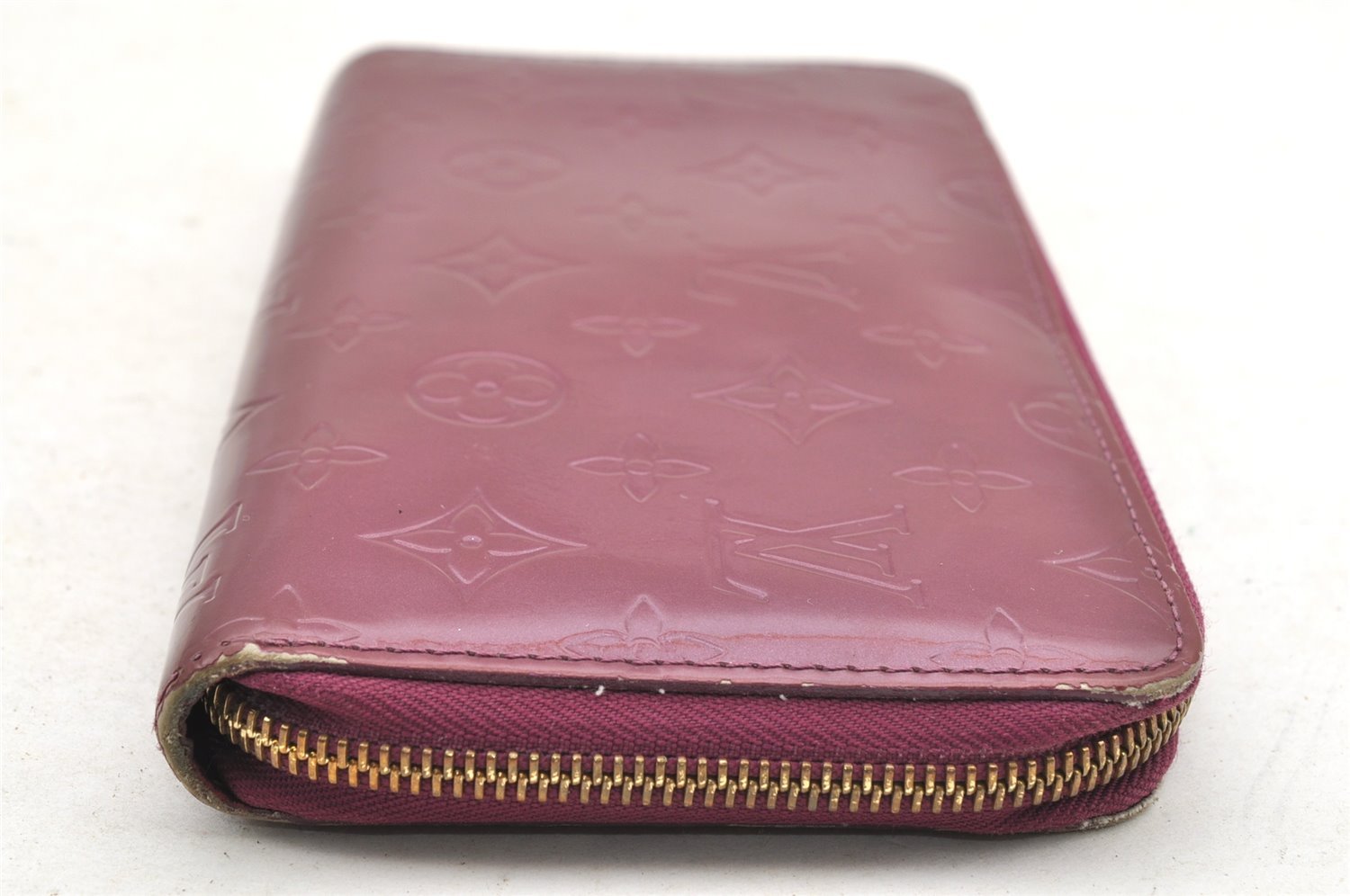 Authentic Louis Vuitton Vernis Zippy Organizer Long Wallet M93609 Purple 4072I