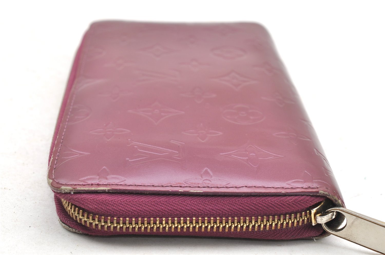 Authentic Louis Vuitton Vernis Zippy Organizer Long Wallet M93609 Purple 4072I