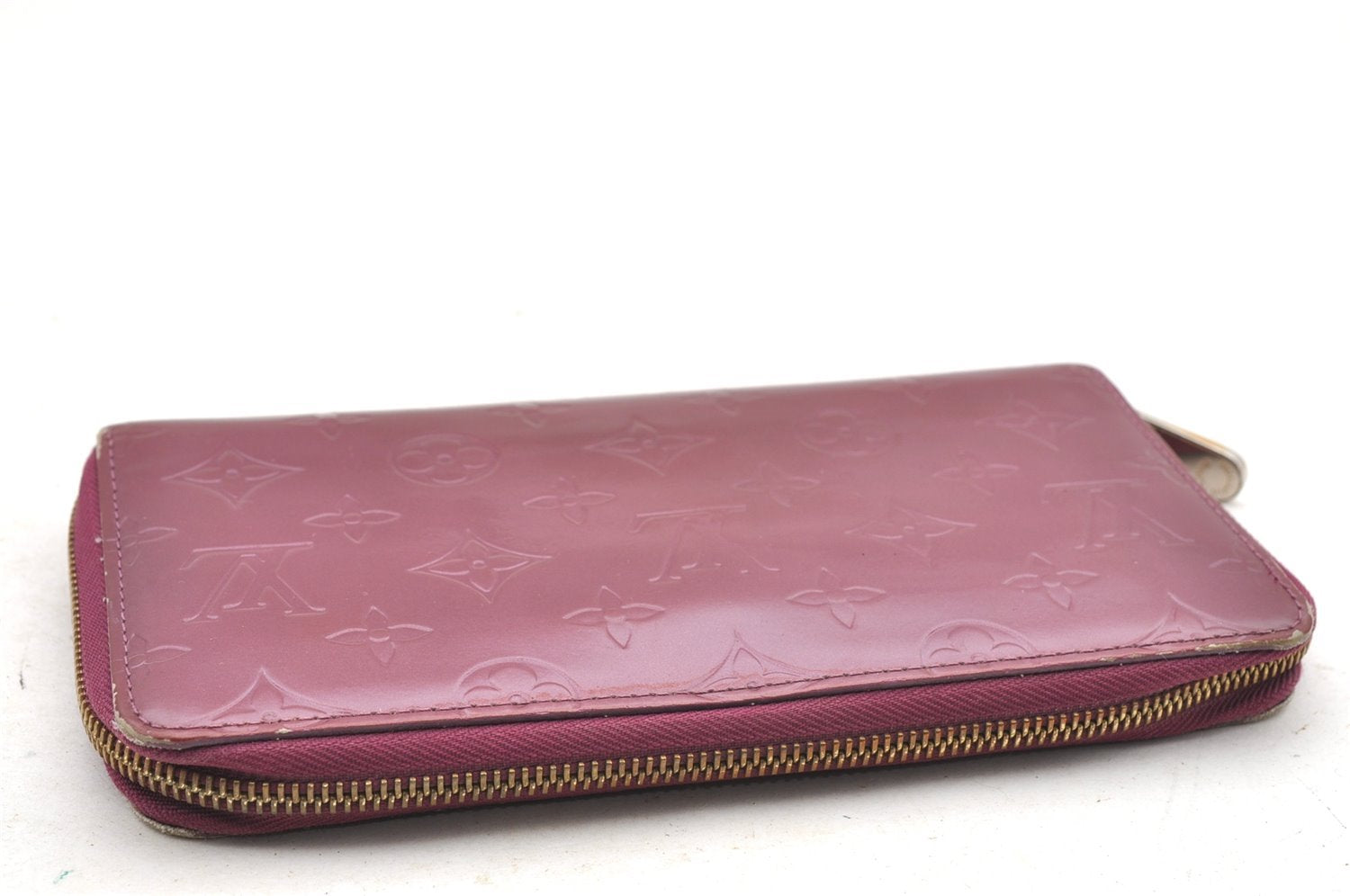 Authentic Louis Vuitton Vernis Zippy Organizer Long Wallet M93609 Purple 4072I