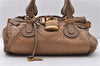 Authentic Chloe Paddington Leather Shoulder Hand Bag Purse Brown 4076C