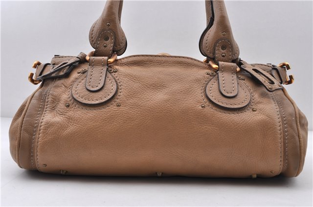 Authentic Chloe Paddington Leather Shoulder Hand Bag Purse Brown 4076C