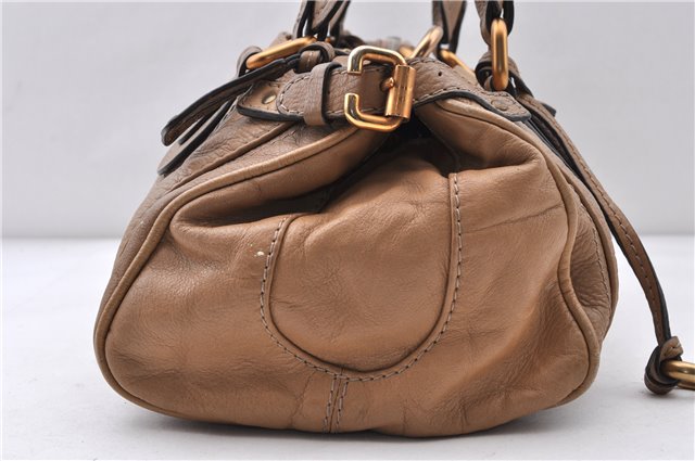 Authentic Chloe Paddington Leather Shoulder Hand Bag Purse Brown 4076C