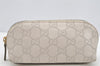 Authentic GUCCI Vintage Guccissima GG Leather Pouch Purse 141811 White 4076I