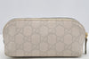 Authentic GUCCI Vintage Guccissima GG Leather Pouch Purse 141811 White 4076I
