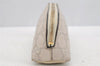 Authentic GUCCI Vintage Guccissima GG Leather Pouch Purse 141811 White 4076I