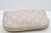 Authentic GUCCI Vintage Guccissima GG Leather Pouch Purse 141811 White 4076I