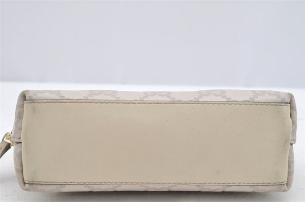 Authentic GUCCI Vintage Guccissima GG Leather Pouch Purse 141811 White 4076I