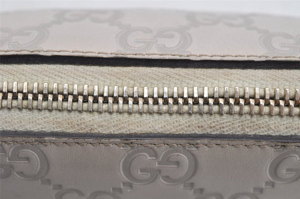 Authentic GUCCI Vintage Guccissima GG Leather Pouch Purse 141811 White 4076I