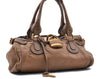 Authentic Chloe Paddington Leather Shoulder Hand Bag Purse Brown 4076C