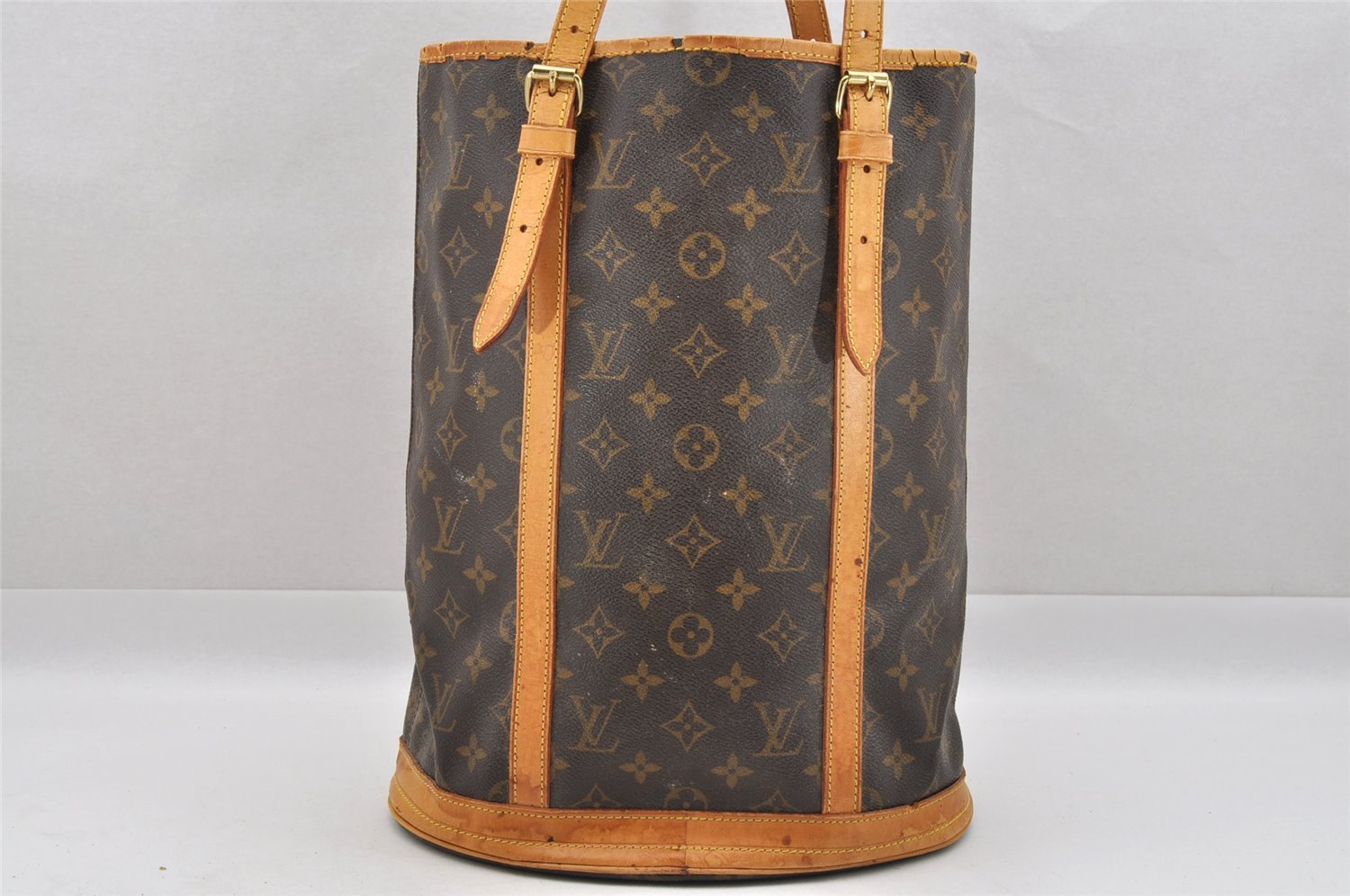 Authentic Louis Vuitton Monogram Bucket GM Shoulder Tote Bag M42236 Junk 4081I