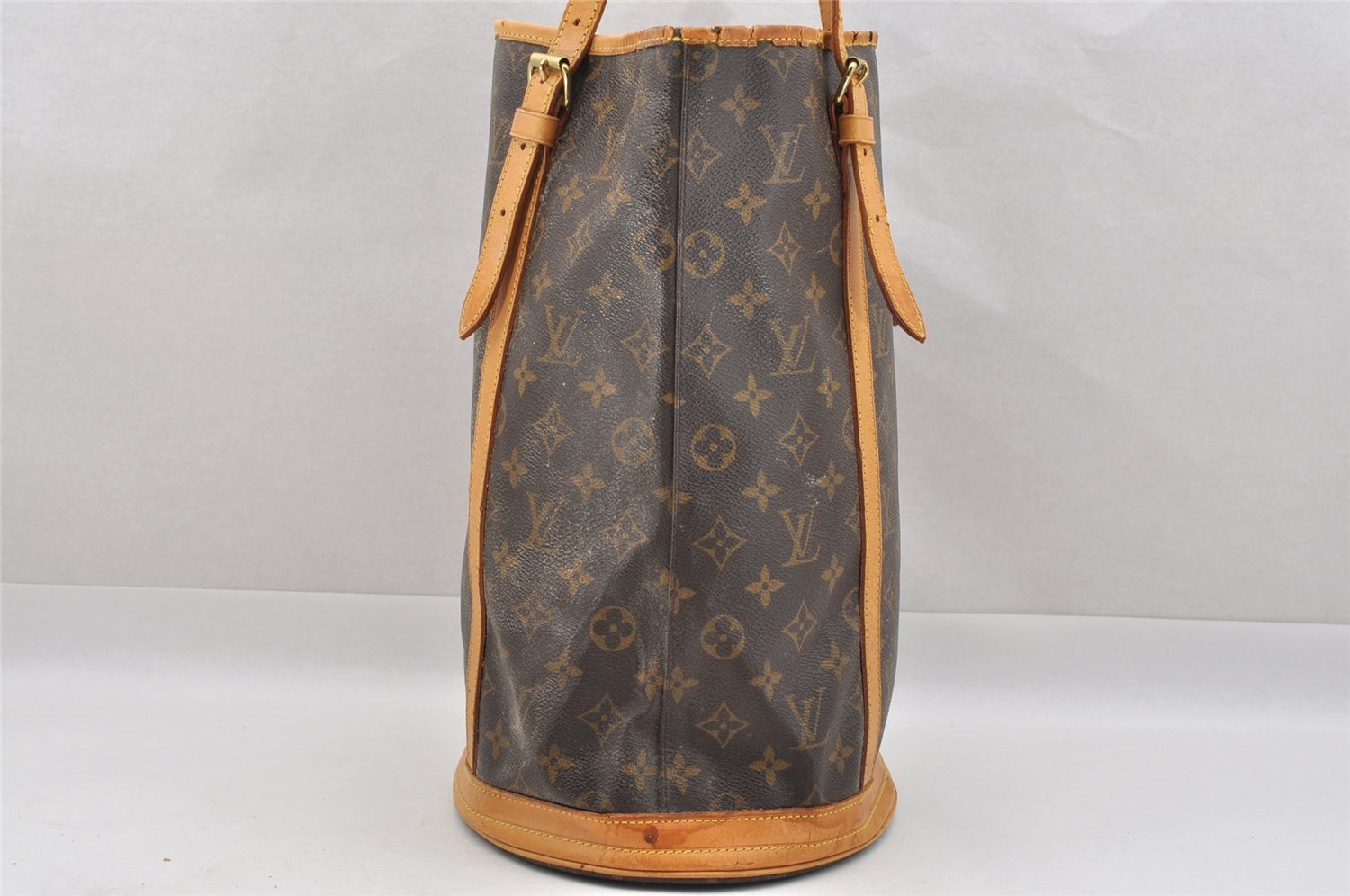 Authentic Louis Vuitton Monogram Bucket GM Shoulder Tote Bag M42236 Junk 4081I