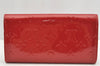 Authentic Louis Vuitton Vernis Portefeuille Sarah Wallet Red M93530 LV 4082I